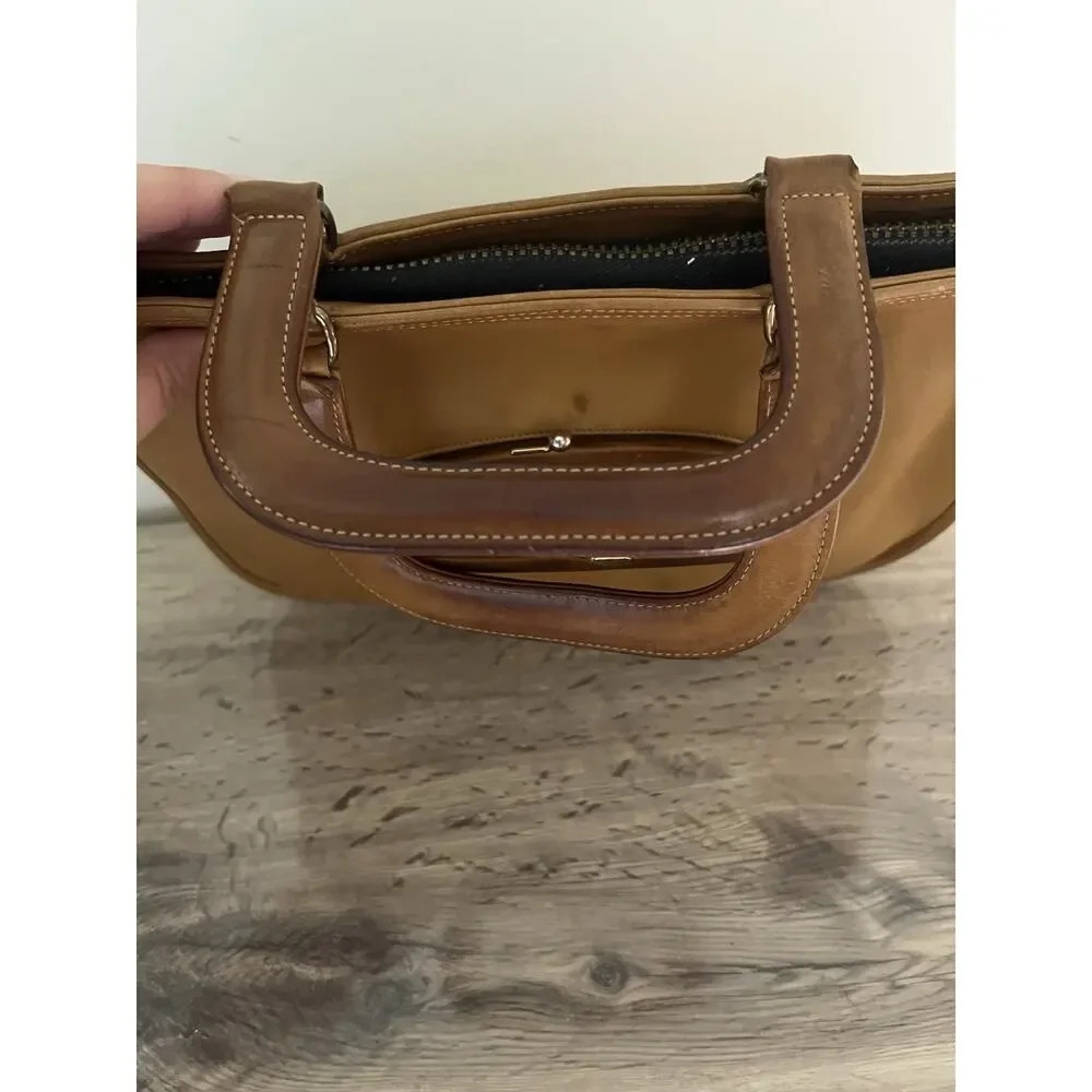 Vintage Coach Bonnie Cashin Watermelon Kisslock Tote Talon Zip Bag 0497 Tan